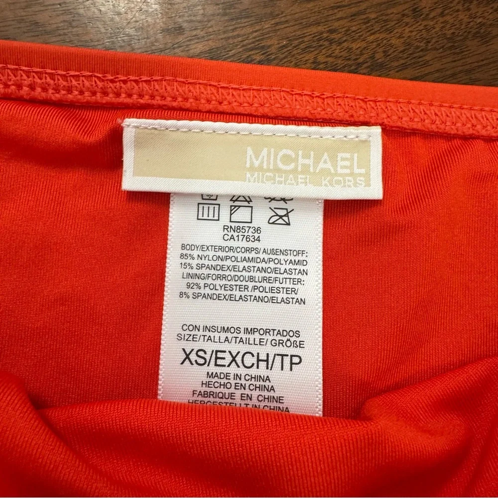 Michael‎ Kors Terracotta Orange Tiered Swimwear Tankini Set Bathing Suit Size XS